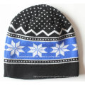 Custom Made Logo Acrylic Jacquard Knit Winter Sports Snow Daily Wool Beanie